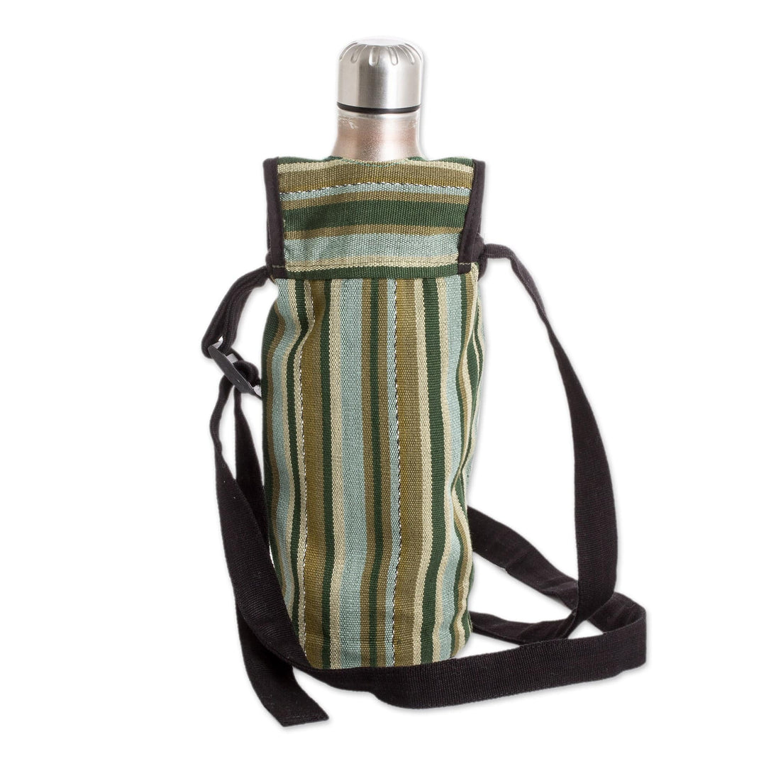 Striped Cotton Bottle Carrier Hand-Woven in Guatemala - Faraway Lands