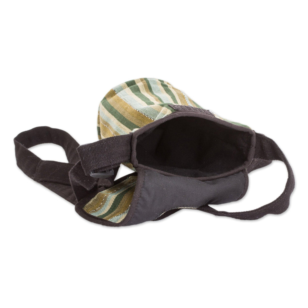 Striped Cotton Bottle Carrier Hand-Woven in Guatemala - Faraway Lands