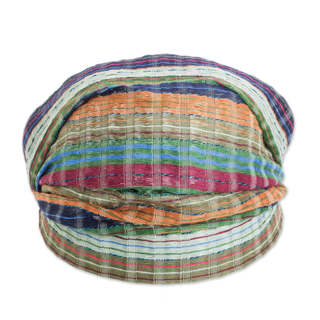 Colorful Striped Cotton Headband Hand-Woven in Guatemala - Subtlety