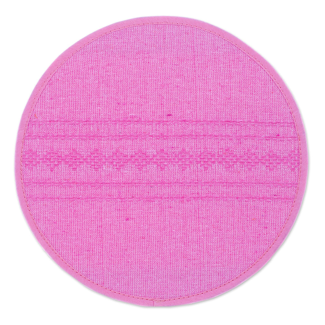 Hand Woven Cotton Tortilla Warmer Pouch from Mexico - Oaxacan Warmer in Fuchsia