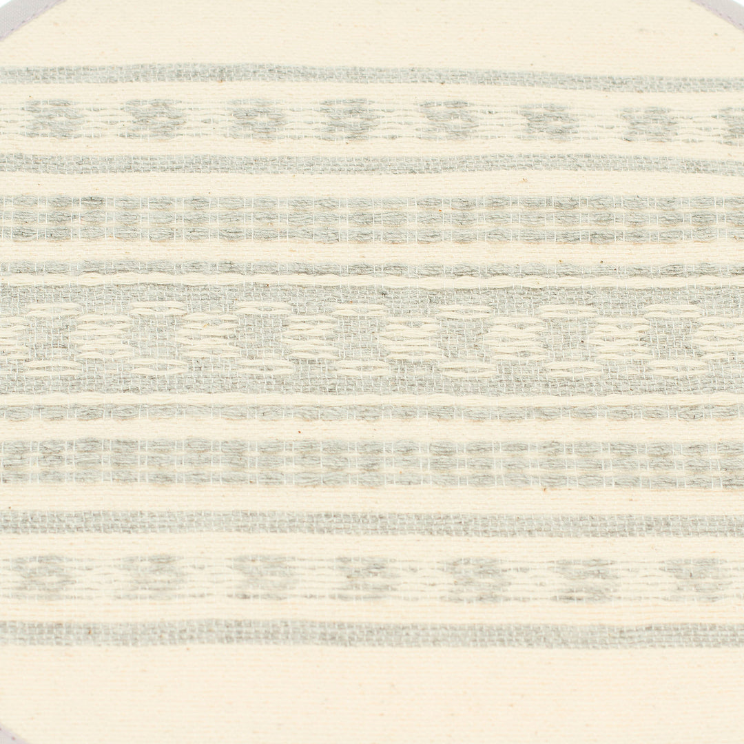 Handloomed Cotton Fabric Tortilla Pouch from Oaxaca Mexico - Warmer in Alabaster