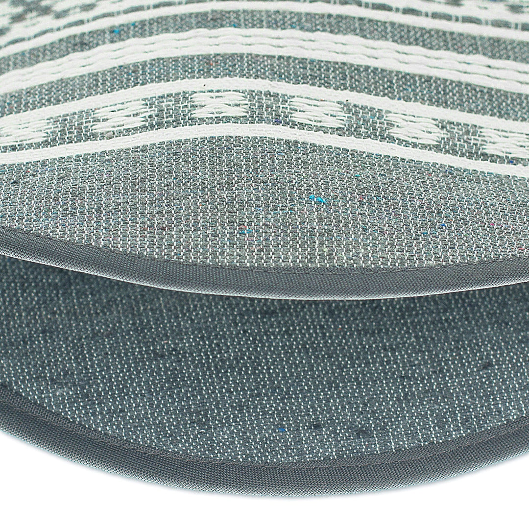 Mexican Made Tortilla Warmer with Handloomed Cotton Fabric - Warmer in Stone