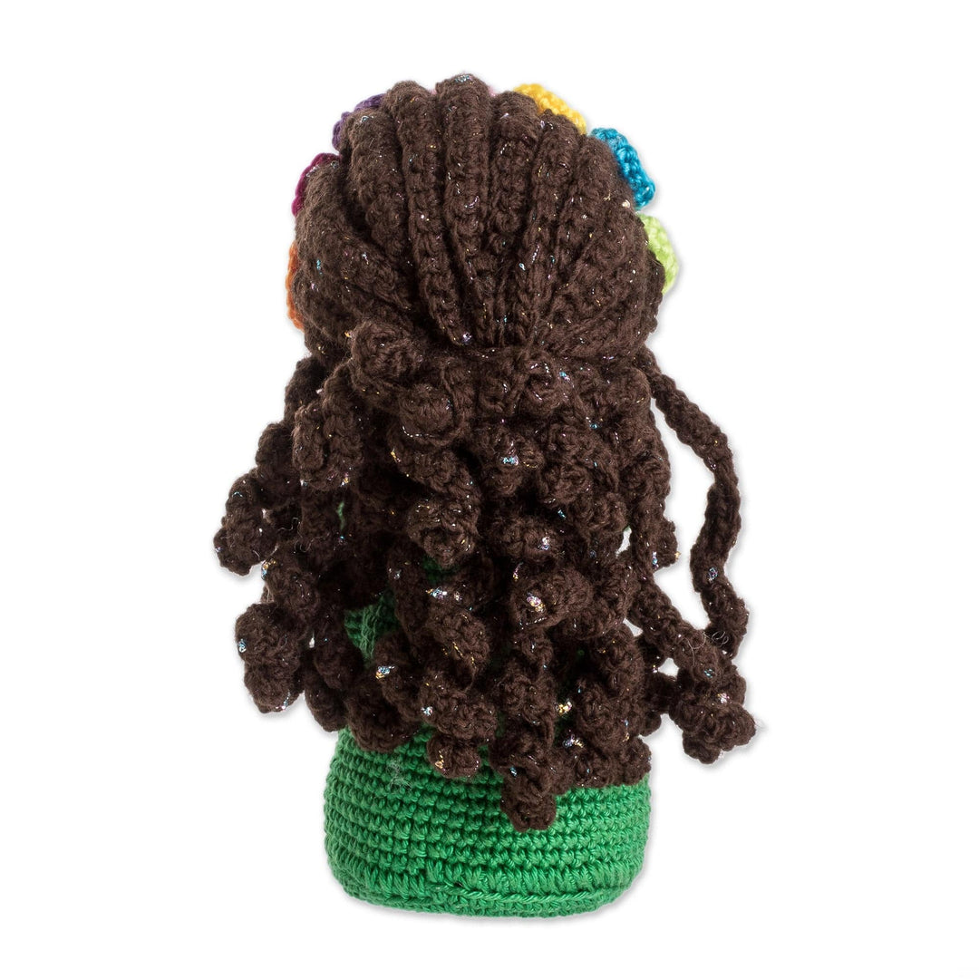 Crocheted Cotton World Peace Theme Decorative Display Doll - Earth Mother for World Peace