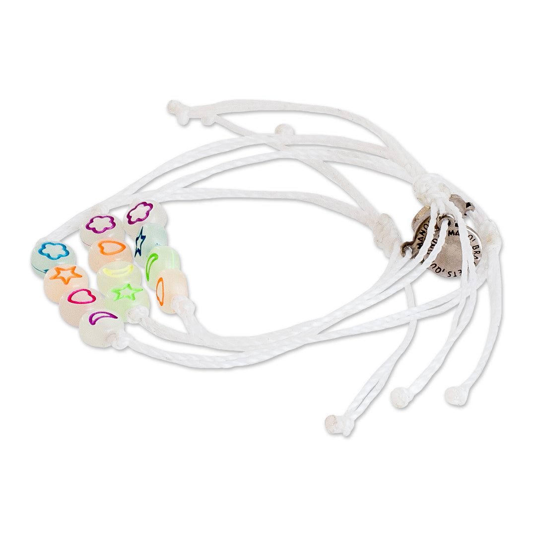 Set of 3 Handcrafted Beaded Pendant Bracelets from Guatemala - Radiant Friendship