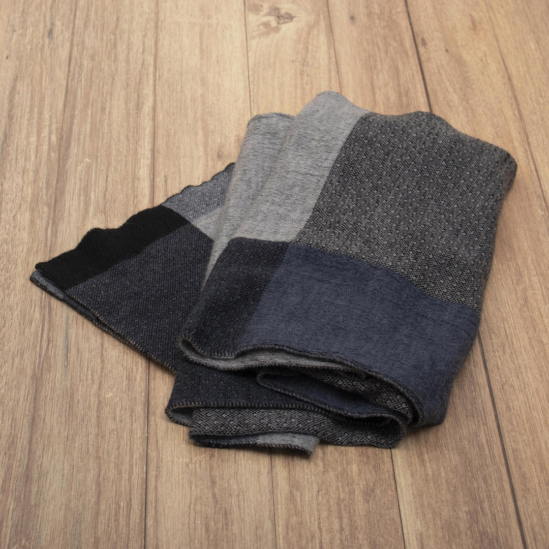 Monochrome Wool Knit Scarf - Monochrome