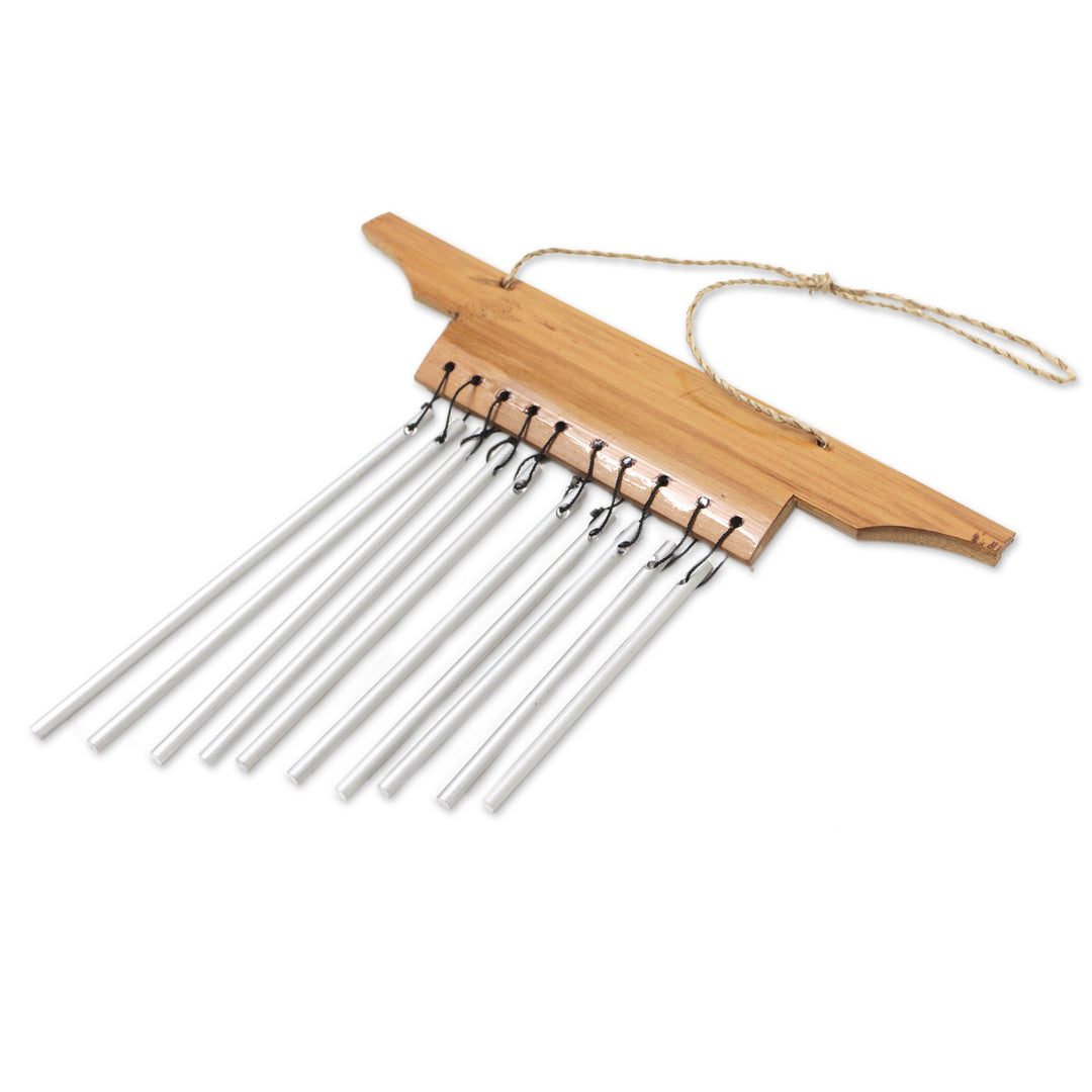Balinese Handmade Bamboo Aluminum Mini Wind Chimes in Brown - Empire of Melody