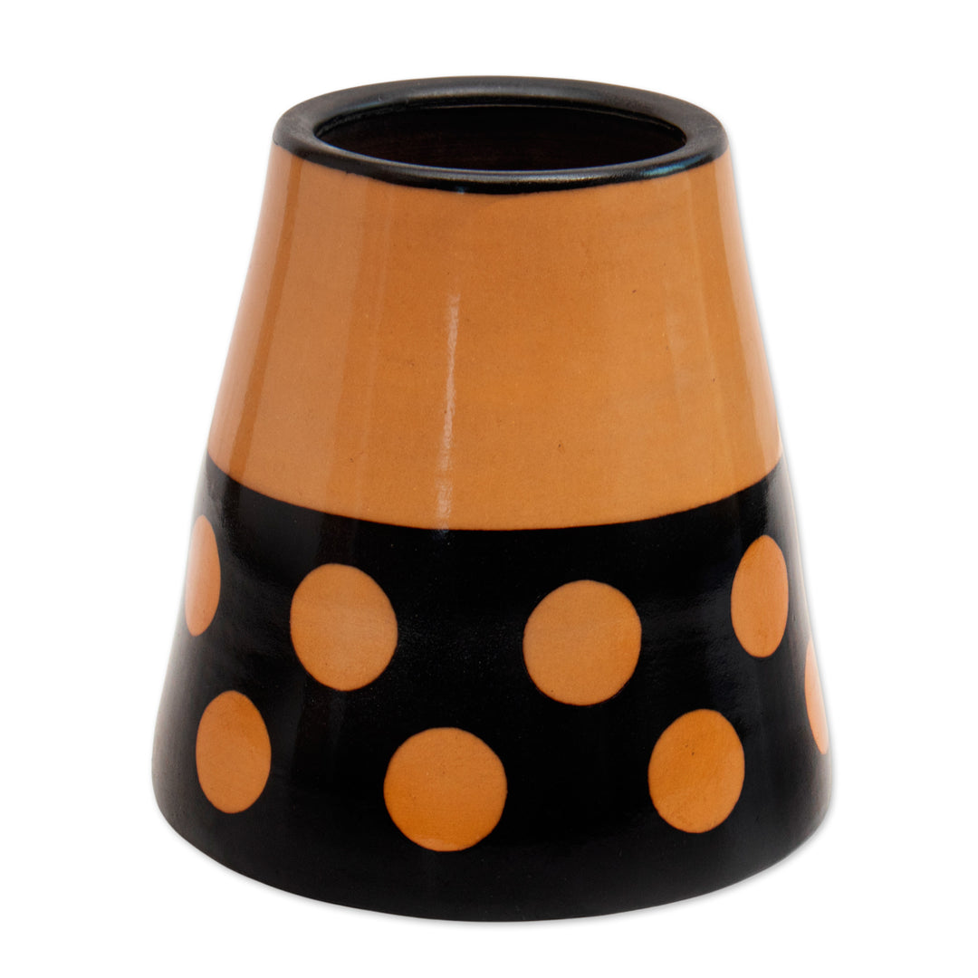 Handcrafted Modern Ceramic Chulucanas Decorative Vase - Tubular Ceremony
