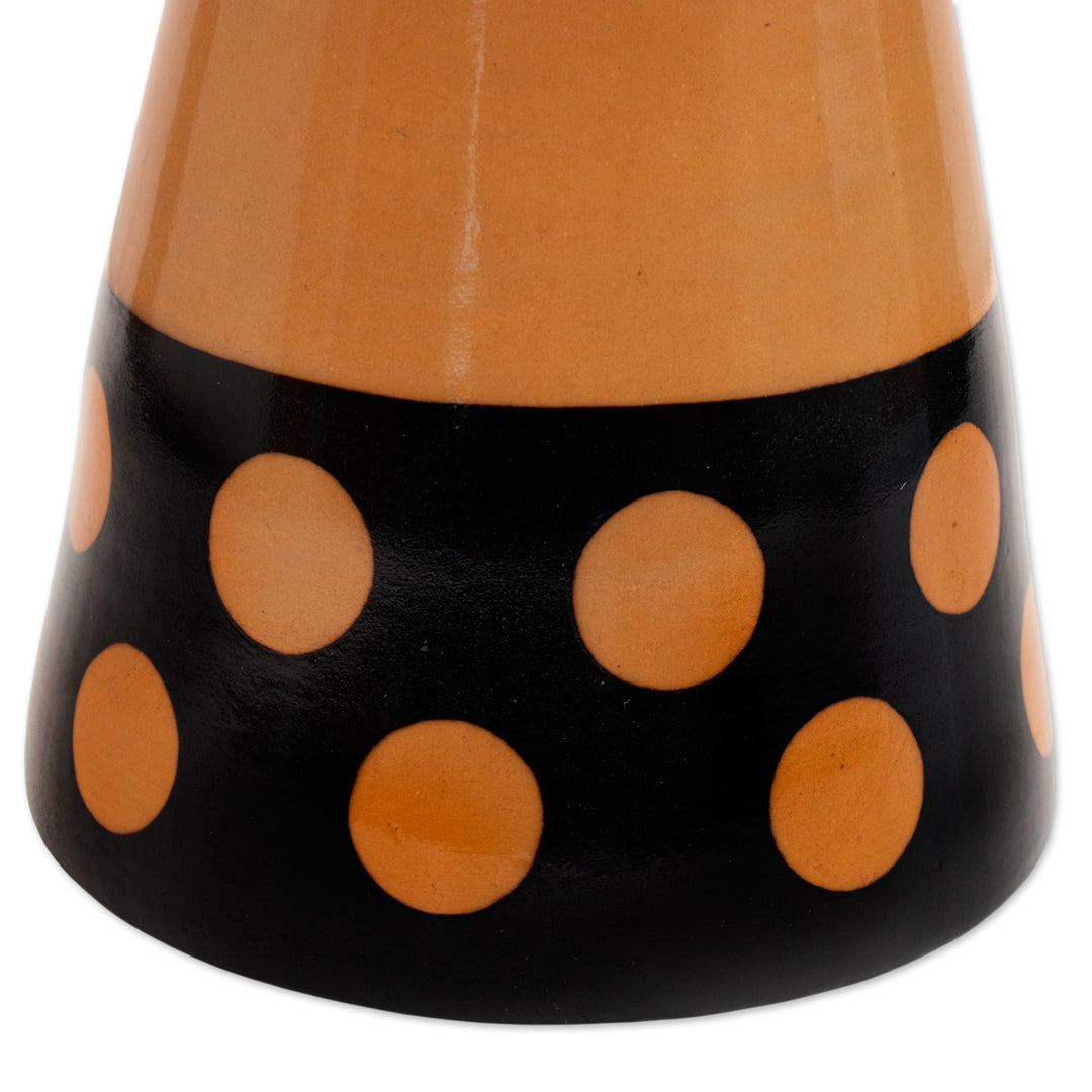 Handcrafted Modern Ceramic Chulucanas Decorative Vase - Tubular Ceremony