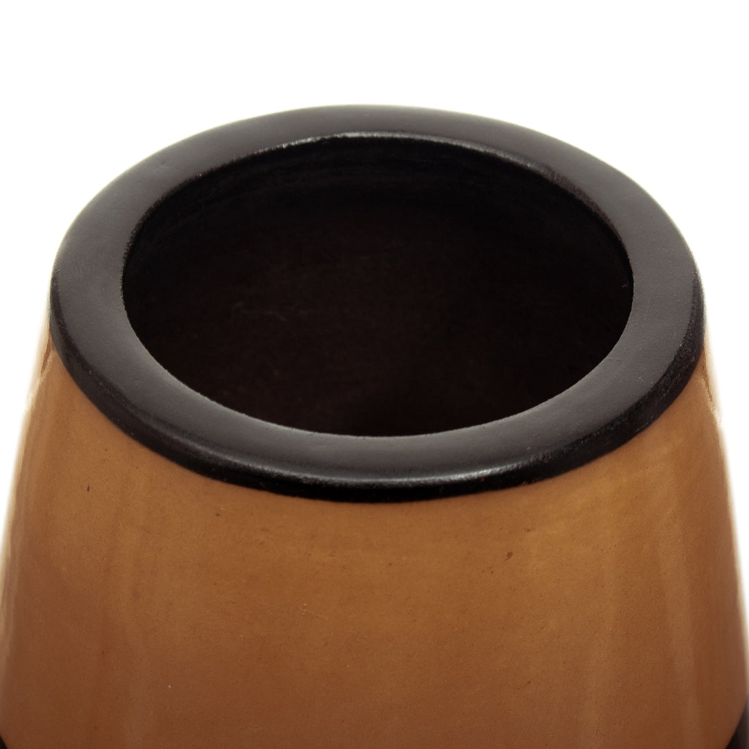 Handcrafted Modern Ceramic Chulucanas Decorative Vase - Tubular Ceremony