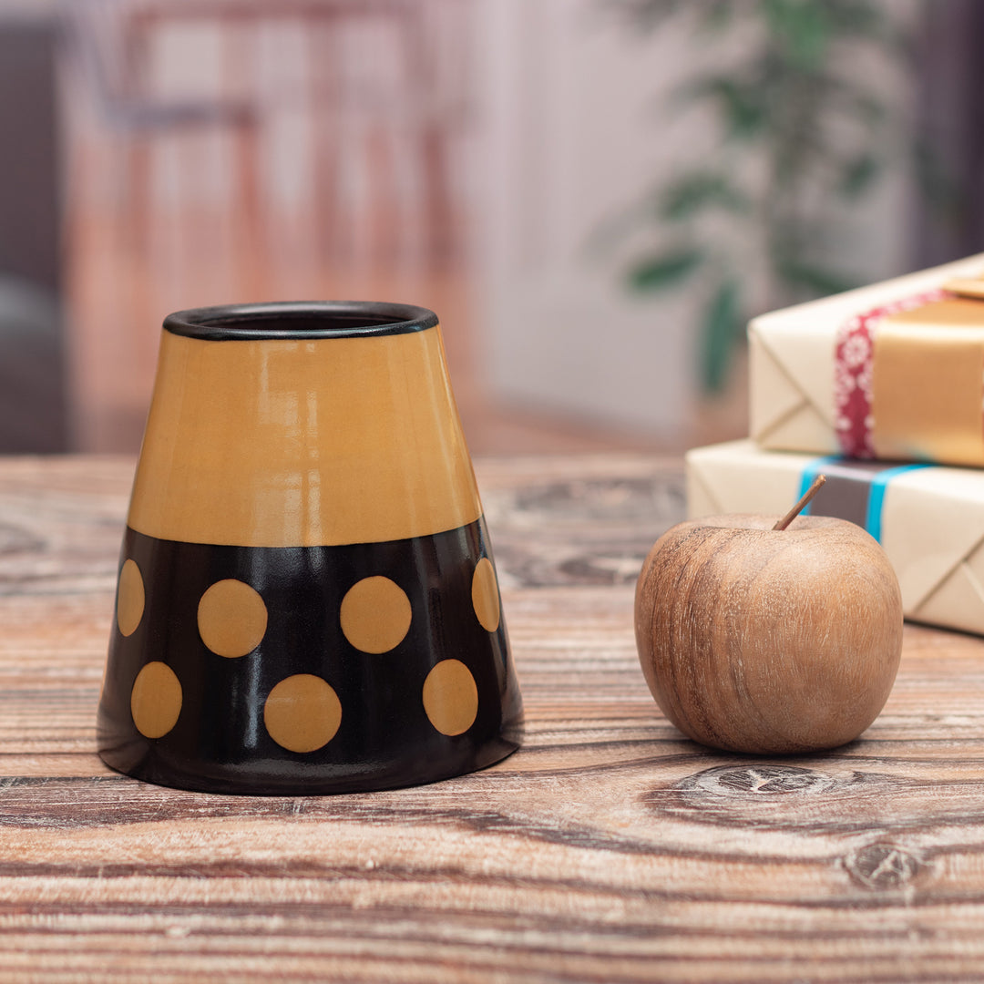 Handcrafted Modern Ceramic Chulucanas Decorative Vase - Tubular Ceremony