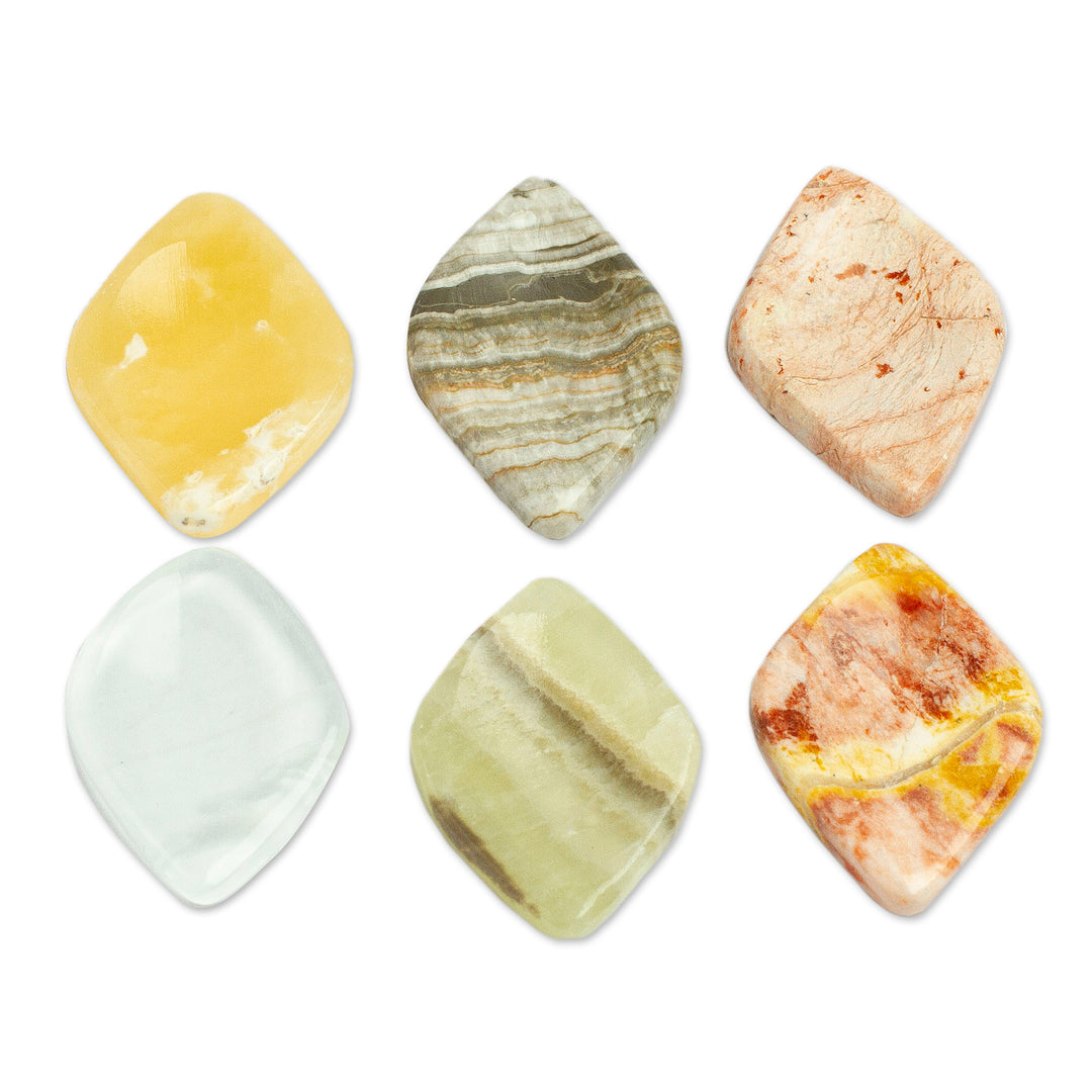 Set of 2 Handcrafted Diamond Marble Stress-Relieving Stones - Relaxing Force