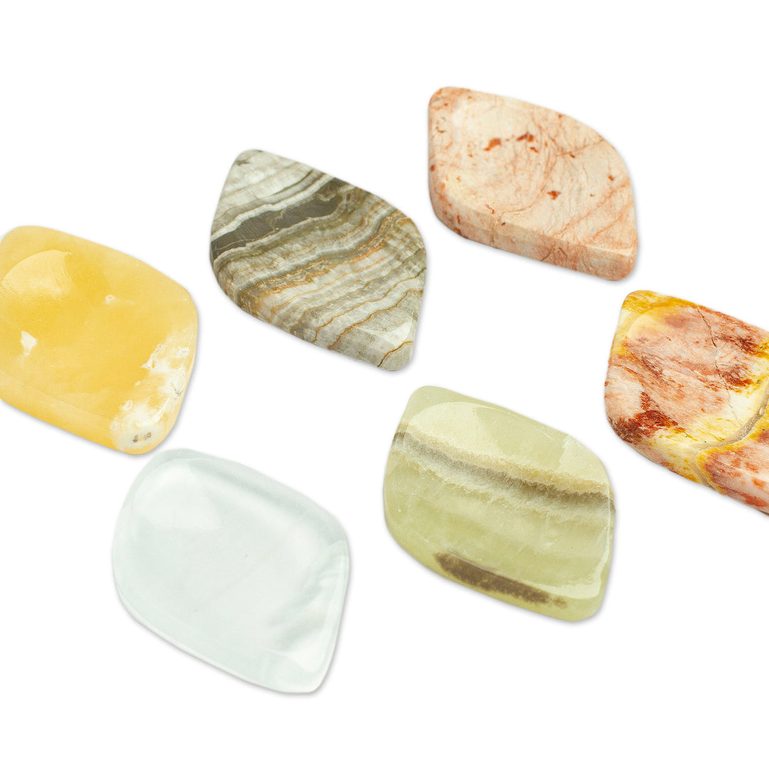 Set of 2 Handcrafted Diamond Marble Stress-Relieving Stones - Relaxing Force