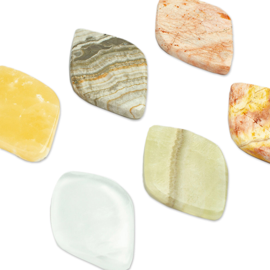 Set of 2 Handcrafted Diamond Marble Stress-Relieving Stones - Relaxing Force