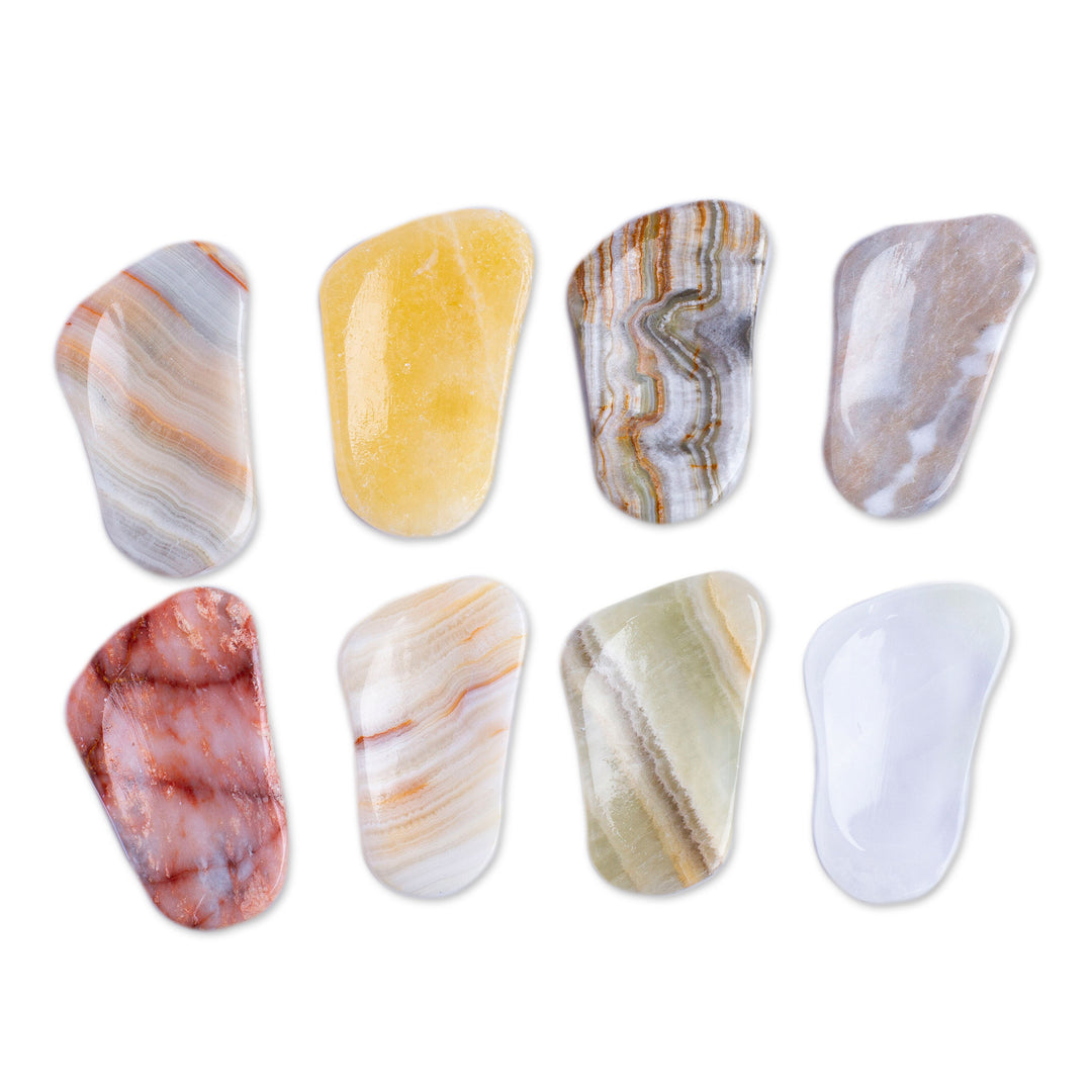 Mexican Set of 2 Reclaimed Marble Stress-Relieving Stones - Gentle Caress