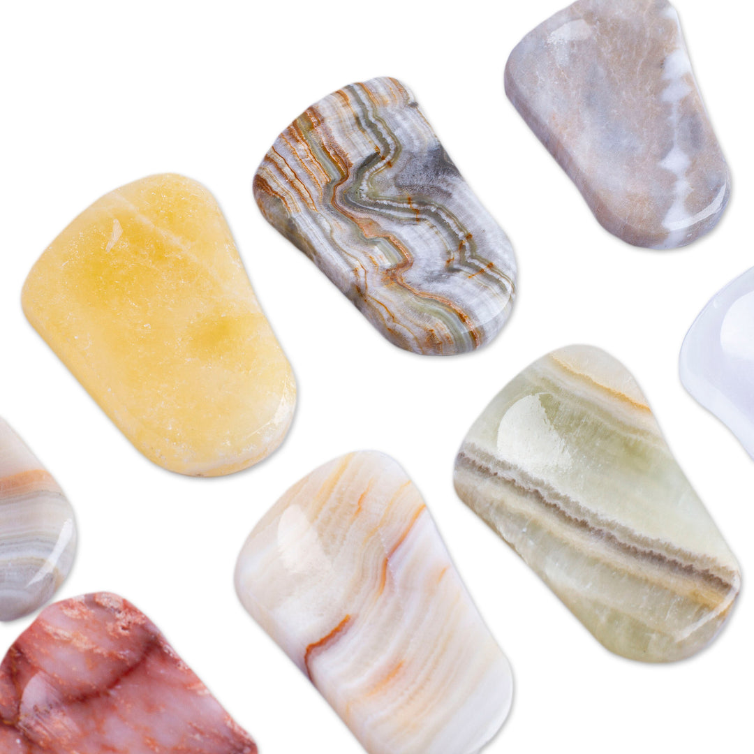 Mexican Set of 2 Reclaimed Marble Stress-Relieving Stones - Gentle Caress