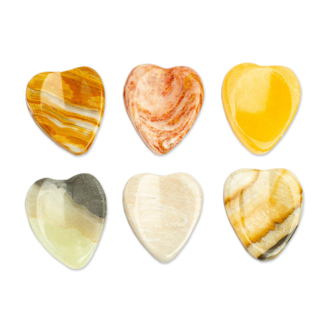 Set of 2 Handcrafted Marble Heart Stress-Relieving Stones - Gentle Hearts