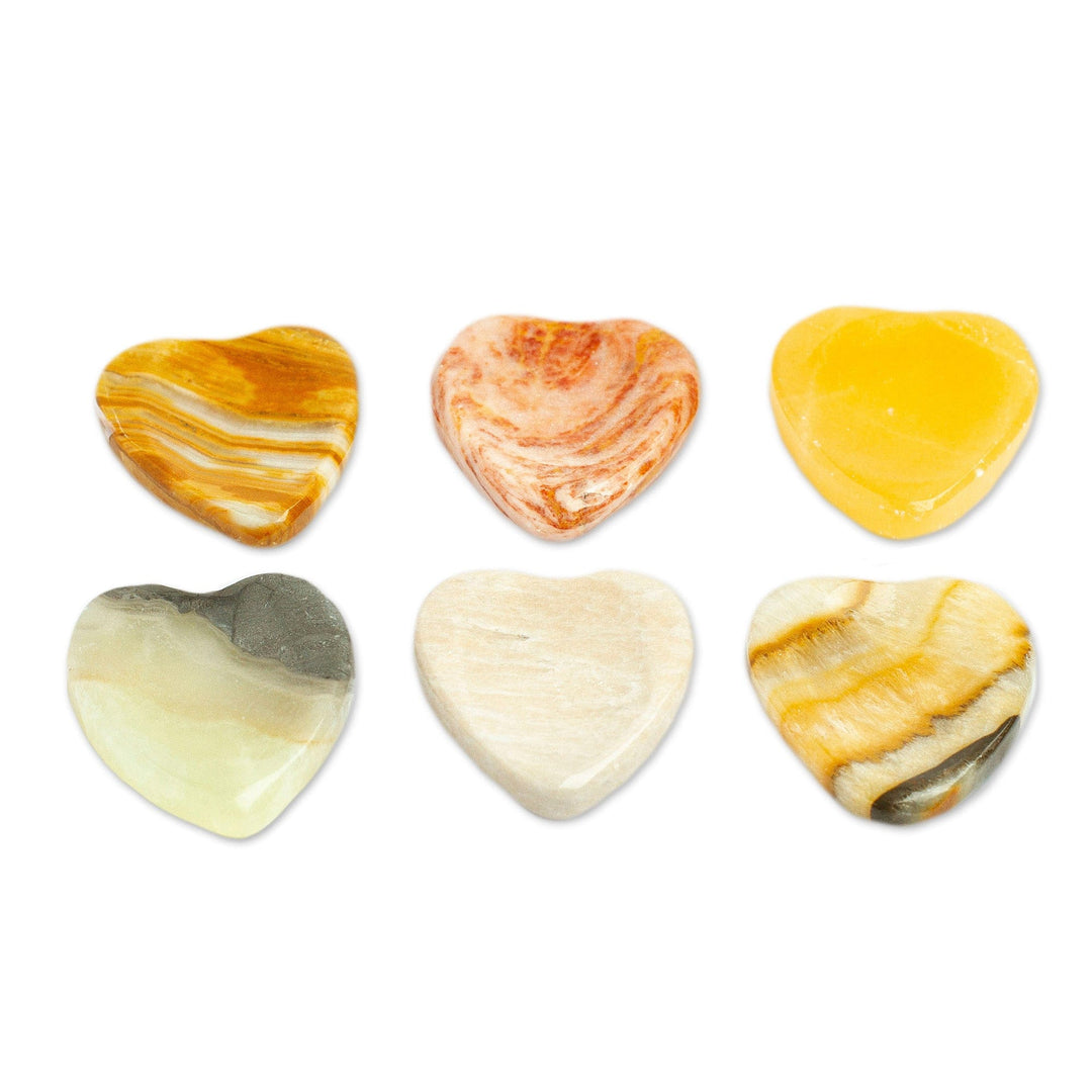 Set of 2 Handcrafted Marble Heart Stress-Relieving Stones - Gentle Hearts