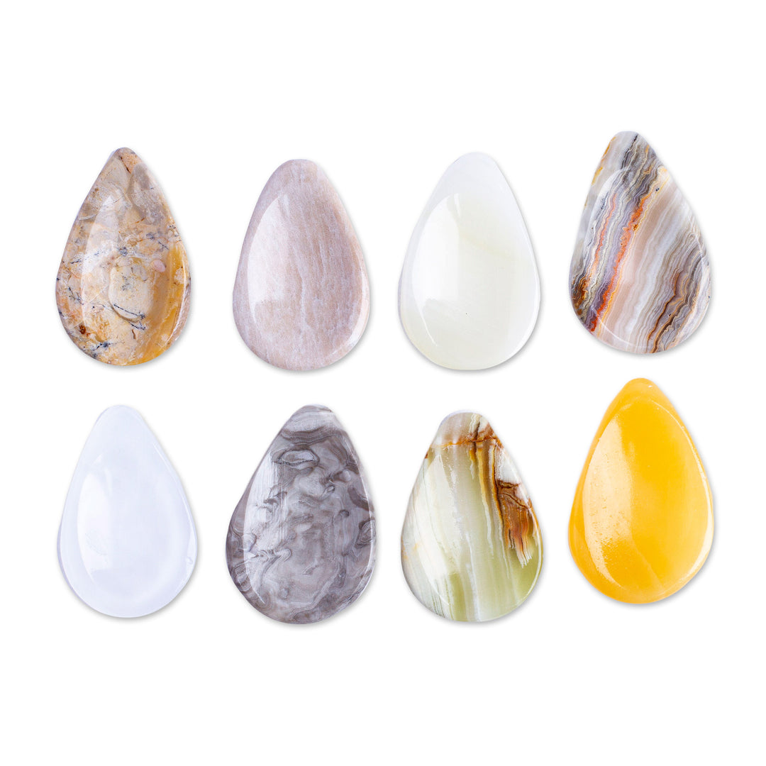 Set of 2 Drop-Shaped Marble Stress-Relieving Stones - Paradise Drops