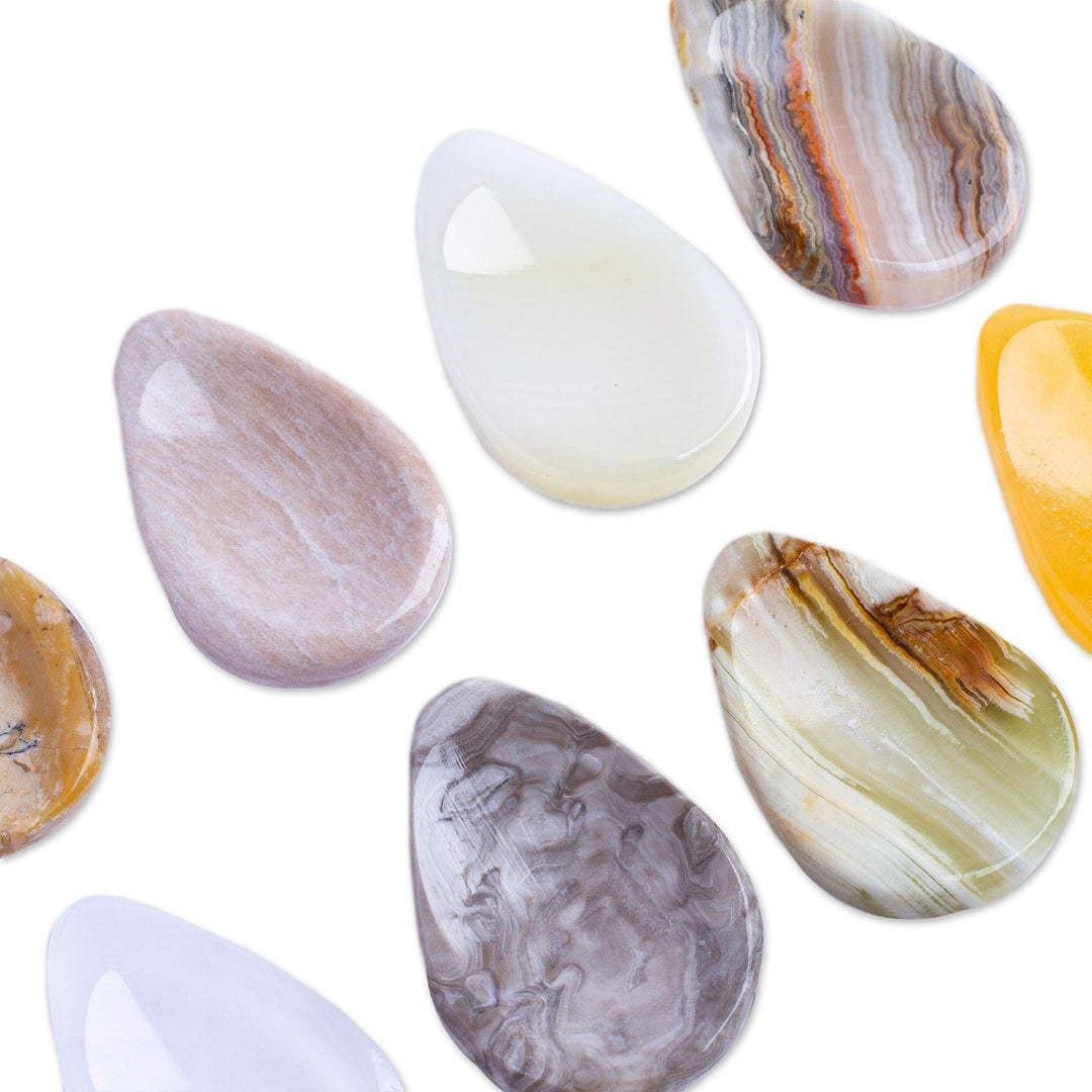 Set of 2 Drop-Shaped Marble Stress-Relieving Stones - Paradise Drops