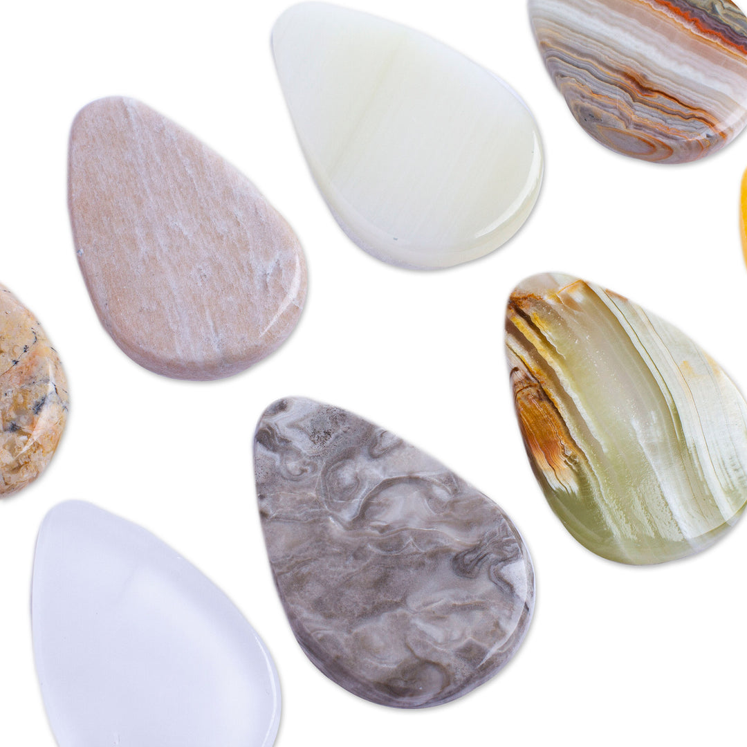 Set of 2 Drop-Shaped Marble Stress-Relieving Stones - Paradise Drops