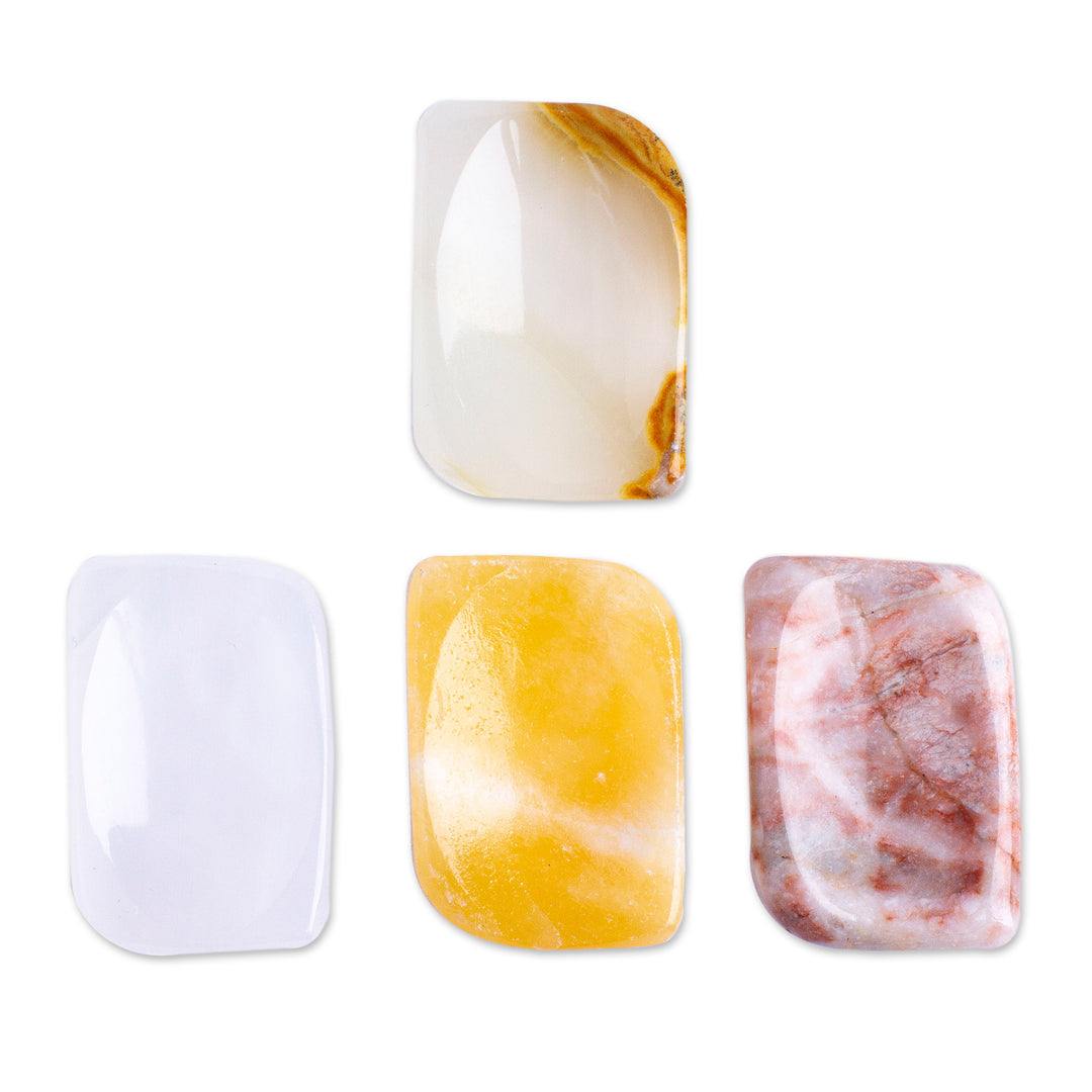 Set of 2 Geometric Reclaimed Marble Stress-Relieving Stones - Intense Relief