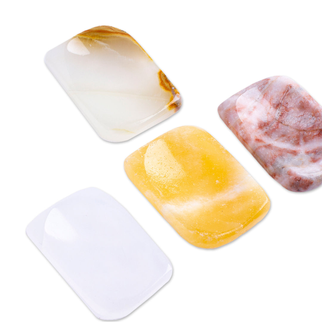 Set of 2 Geometric Reclaimed Marble Stress-Relieving Stones - Intense Relief