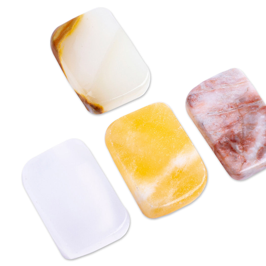 Set of 2 Geometric Reclaimed Marble Stress-Relieving Stones - Intense Relief