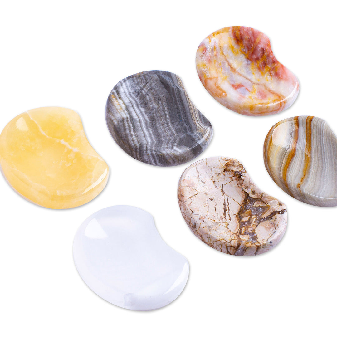 Set of 2 Stress-Relieving Stones Made from Reclaimed Marble - Serene Limbo