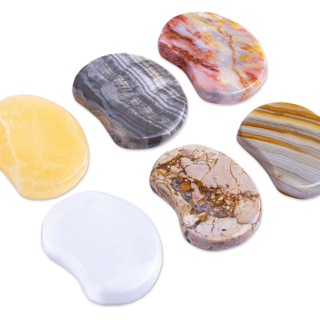 Set of 2 Stress-Relieving Stones Made from Reclaimed Marble - Serene Limbo