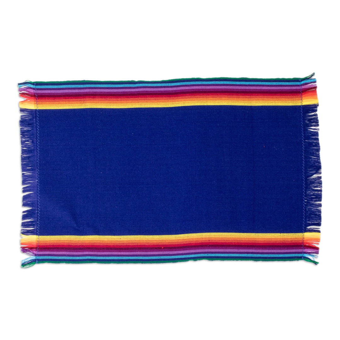 Handwoven Cotton Indigo Placemats with Napkins (Set of 4) - Indigo Balance