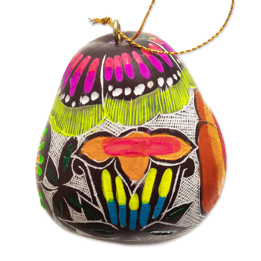 Colorful Gourd Ornaments with Bright Flowers Motifs - Colorful Beauties