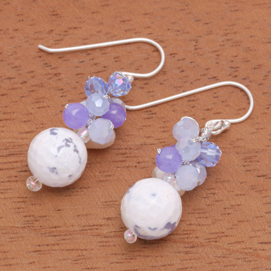 Blue Multi-Gemstone Dangle Earrings Handcrafted in Thailand - Blue Energy