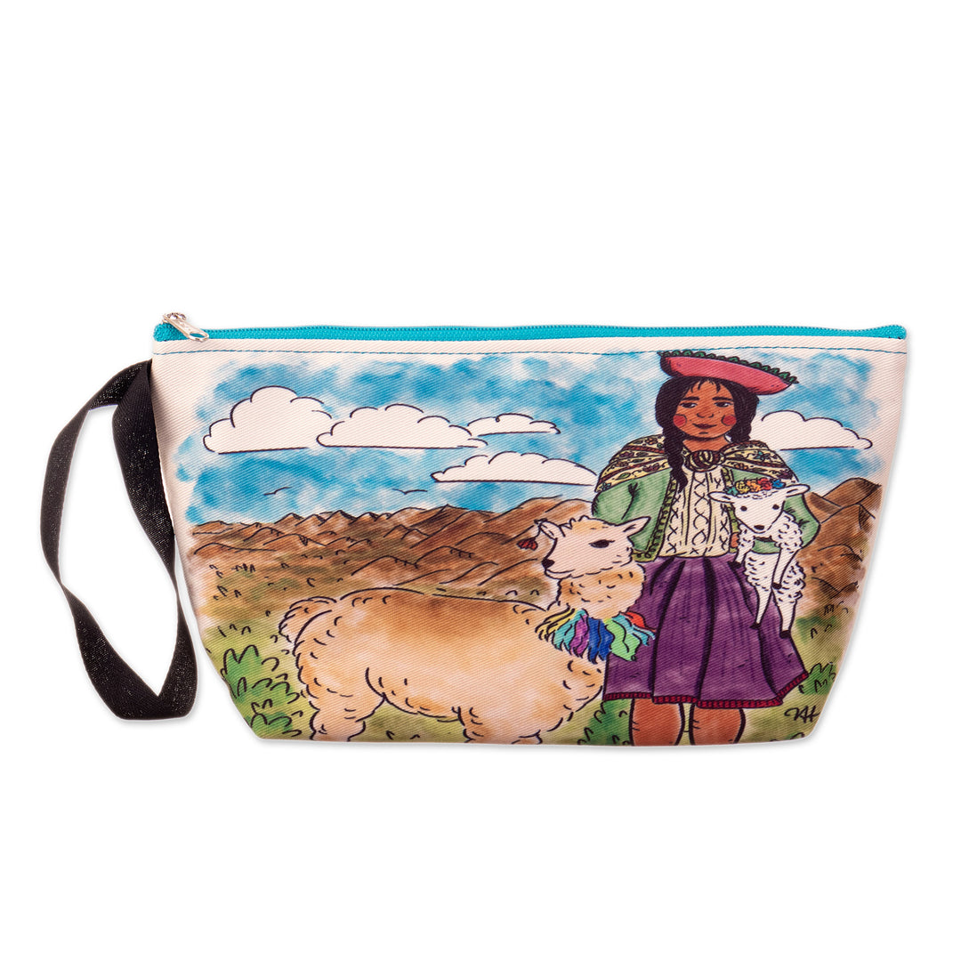 Printed Andean Landscape Toiletry Bag with Zipper Closure - Breathtaking Home
