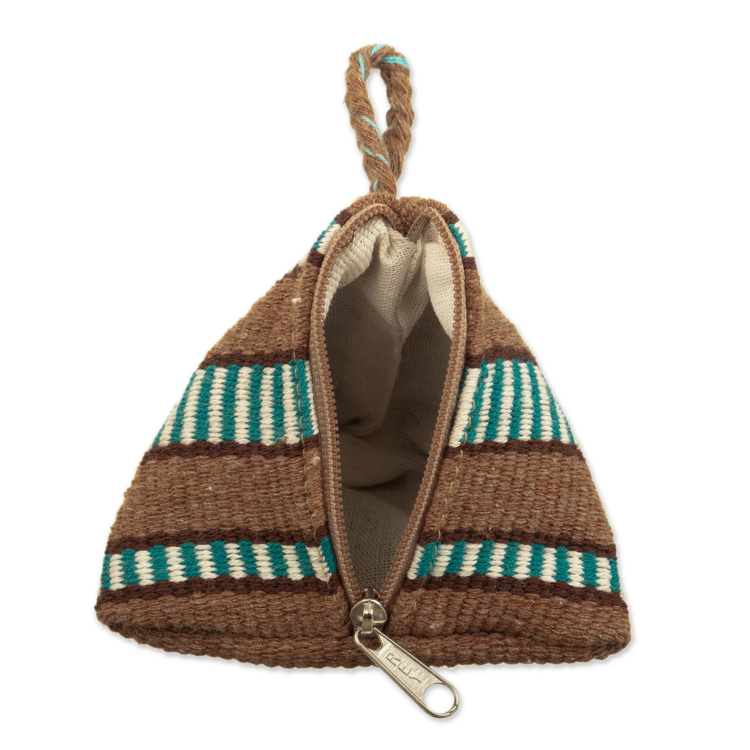 Triangular Striped Cotton Coin Purse Hand-Woven in Peru - Northern Delights