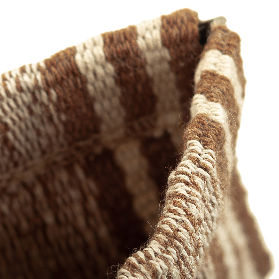Hand-Woven Striped Cotton Coin Pouch with Snap Top Closure - Northern Flight