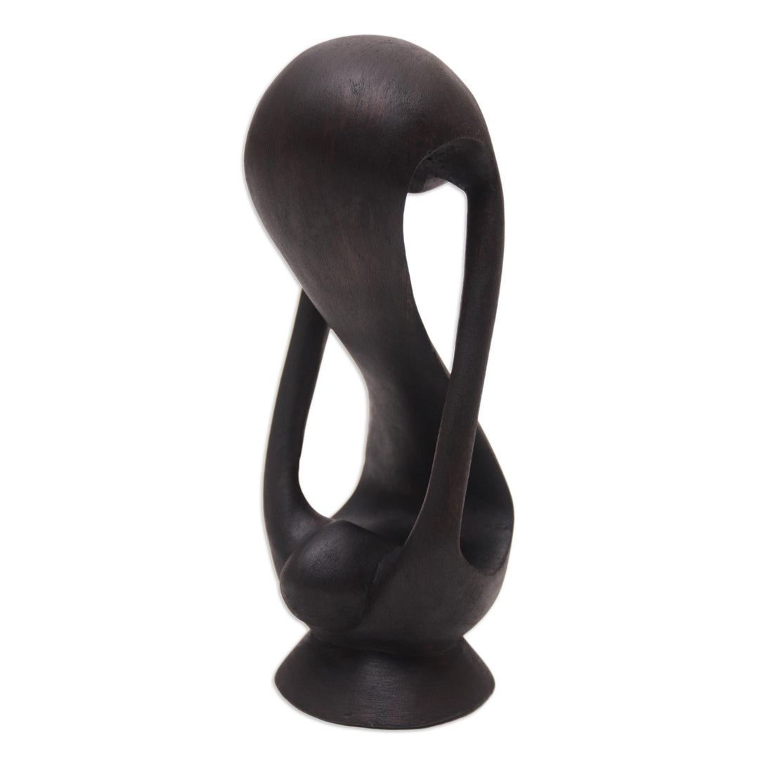 Hand-Carved Romantic Suar Wood Sculpture from Bali - My Eternal Lover