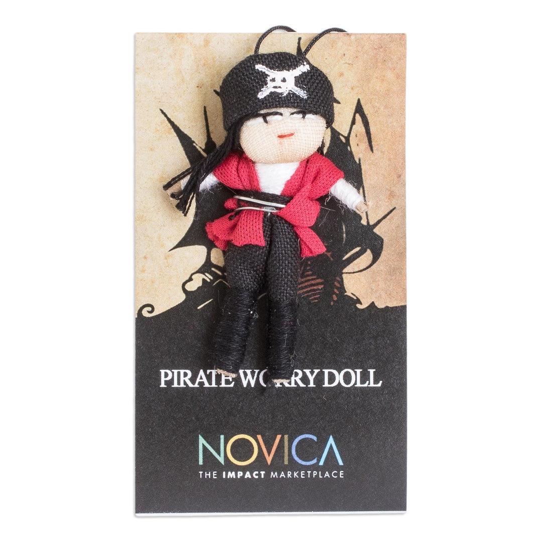 Handcrafted Cotton and Cibaque Pirate Worry Doll - Dreamy Pirate