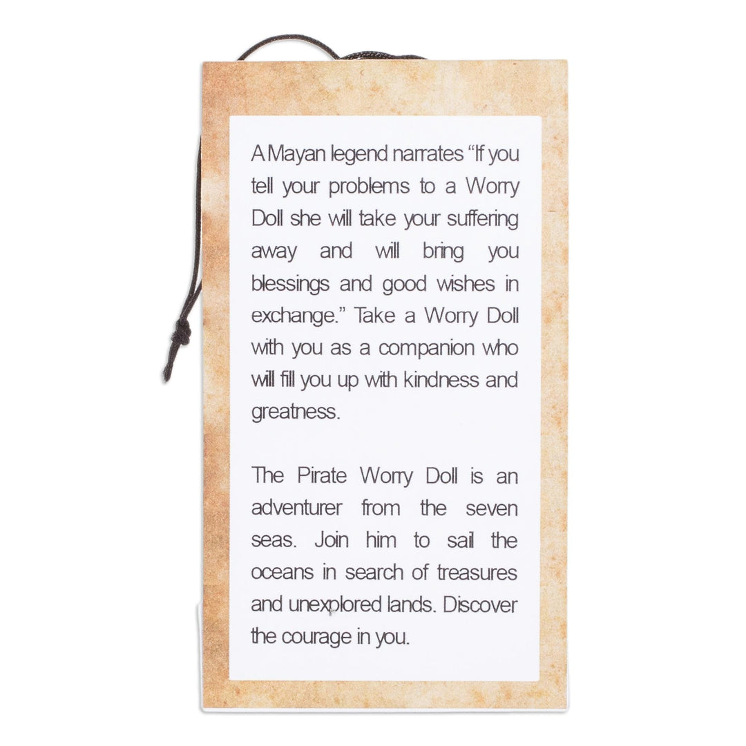 Handcrafted Cotton and Cibaque Pirate Worry Doll - Dreamy Pirate
