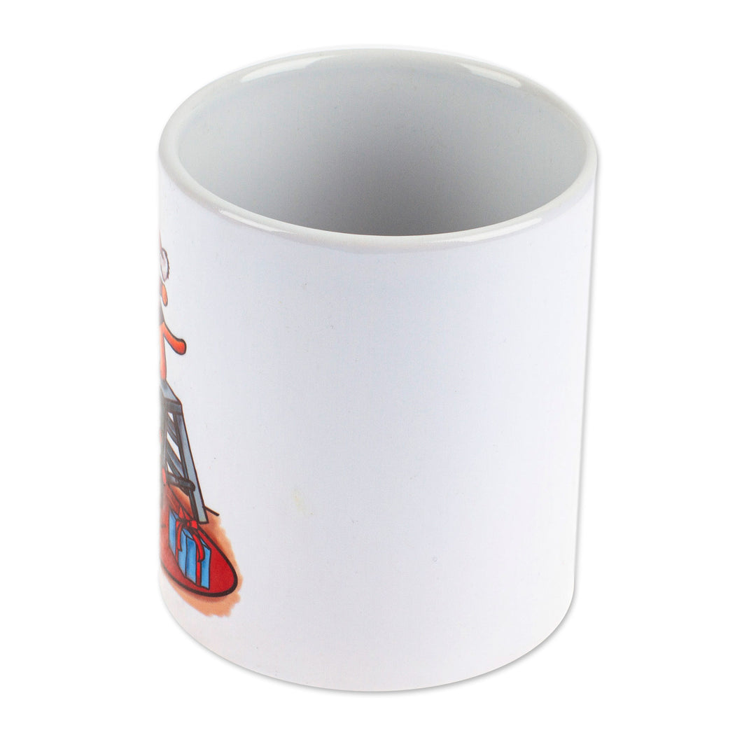 Cat-Themed Ceramic Mug with Printed Christmas Design - Feline Christmas