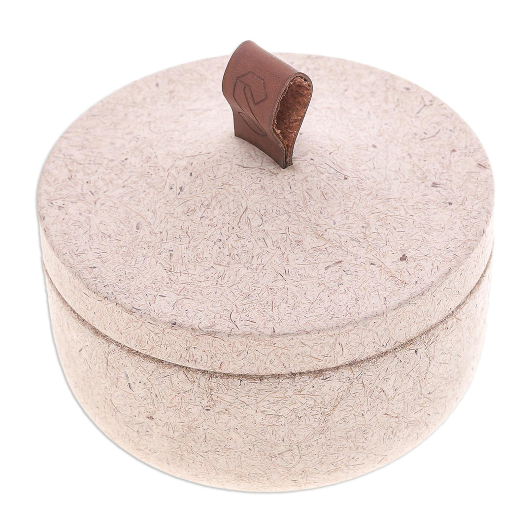 Ivory Jar Made from Bio-Composite with Recycled Coconut Coir - Tagine in Eggshell