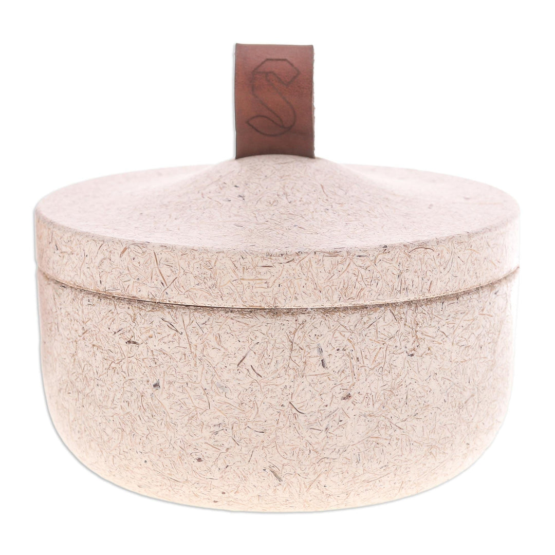 Ivory Jar Made from Bio-Composite with Recycled Coconut Coir - Tagine in Eggshell