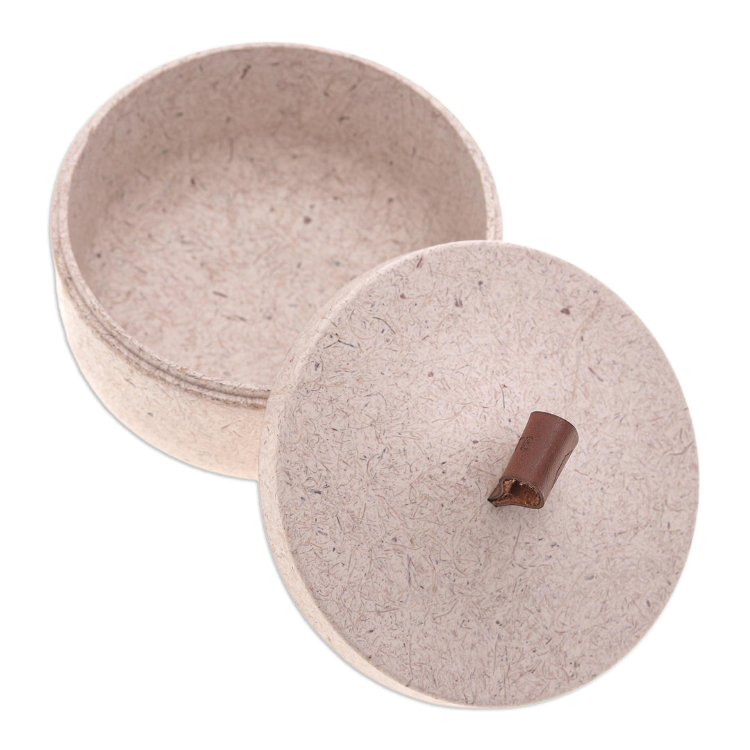 Ivory Jar Made from Bio-Composite with Recycled Coconut Coir - Tagine in Eggshell
