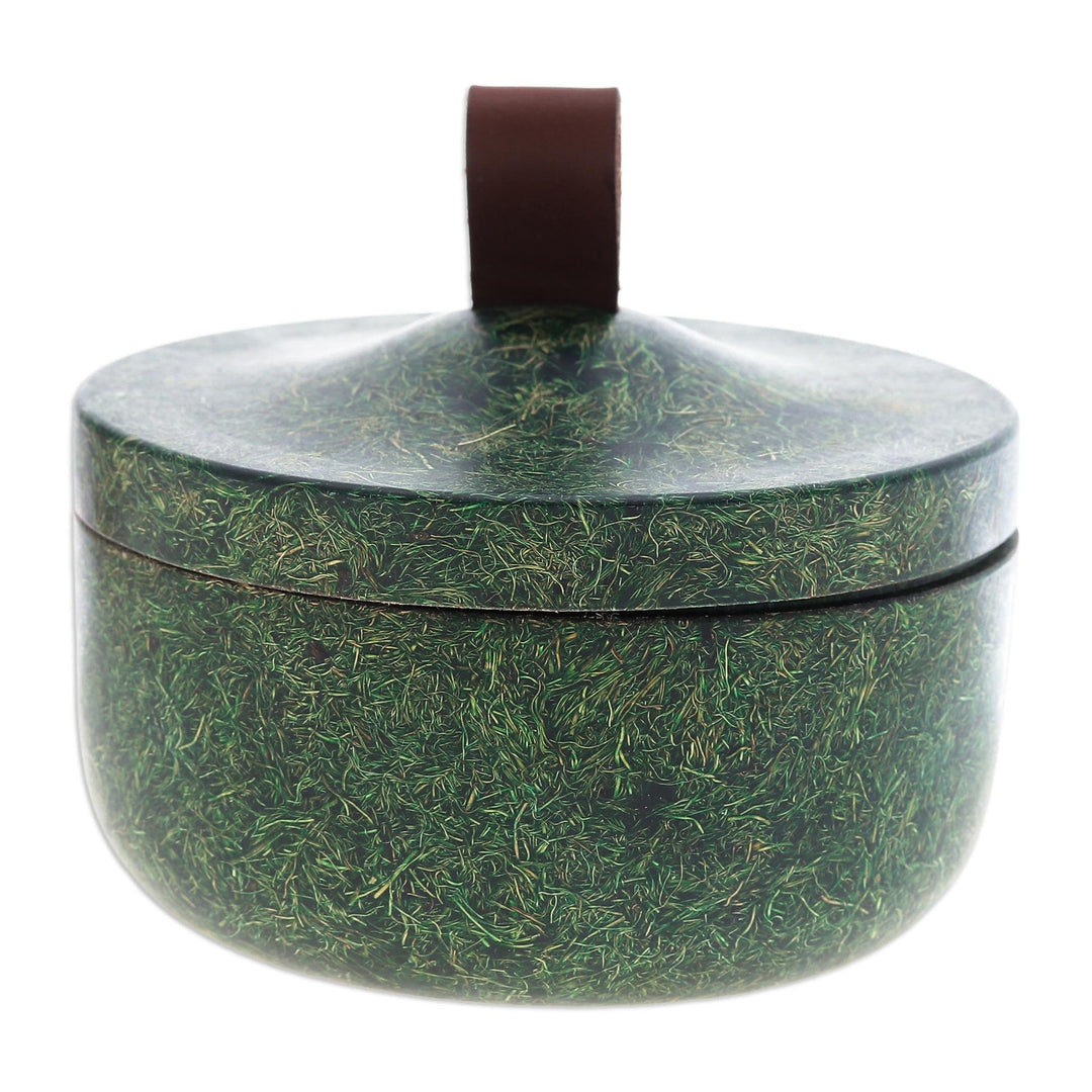 Green Jar Made from Bio-Composite with Recycled Coconut Coir - Tagine in Green