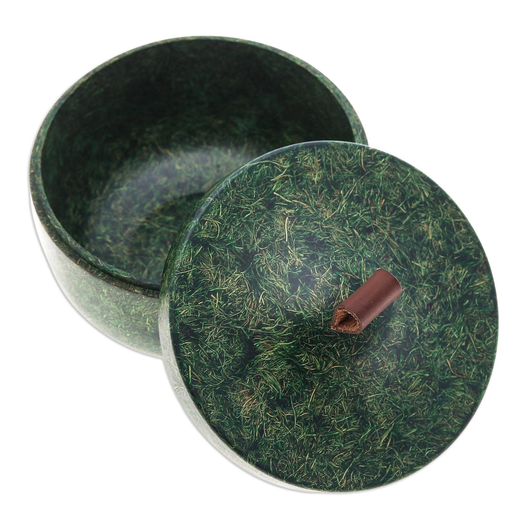 Green Jar Made from Bio-Composite with Recycled Coconut Coir - Tagine in Green