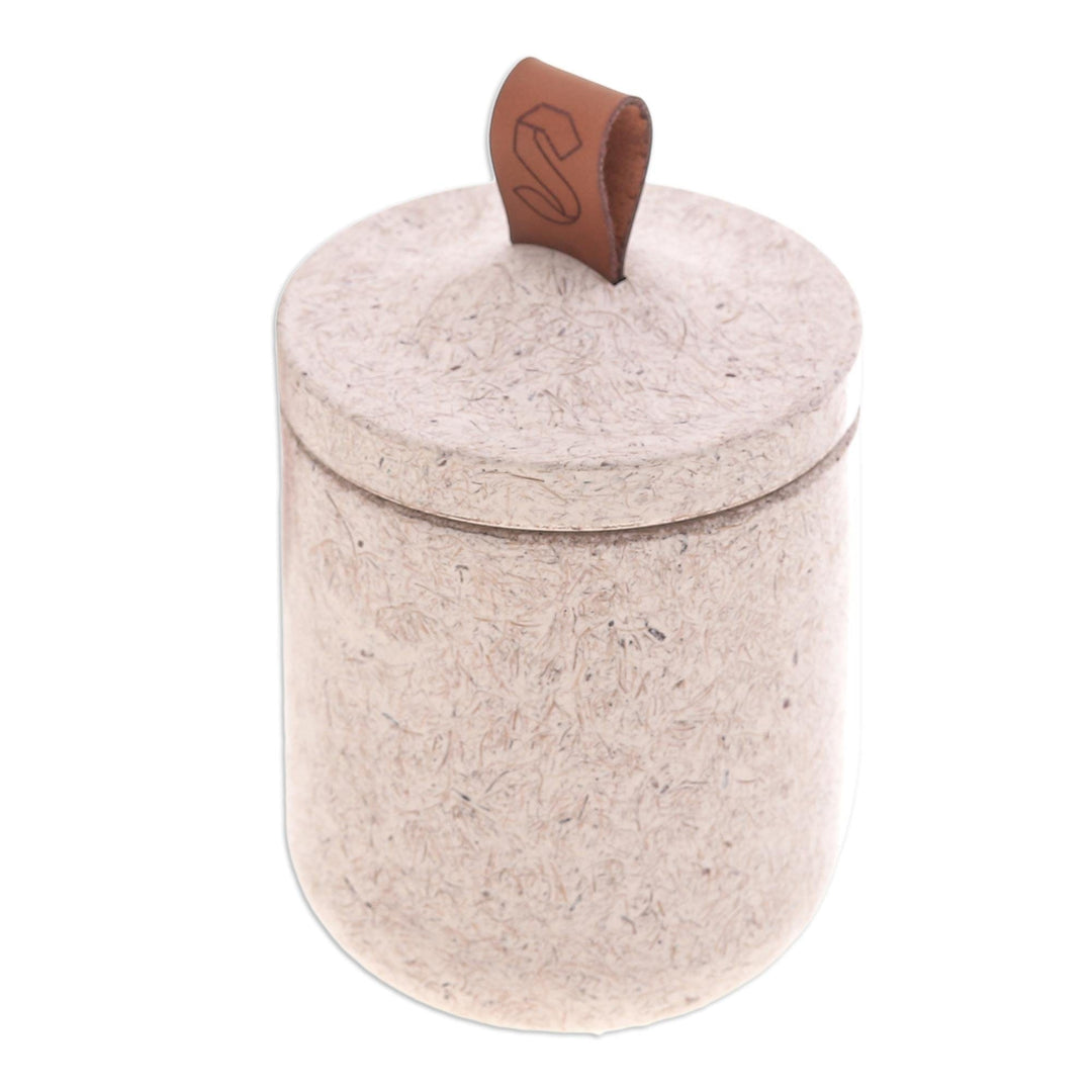 Ivory Jar Made from Bio-Composite with Recycled Coconut Coir - Tagine in Off-White