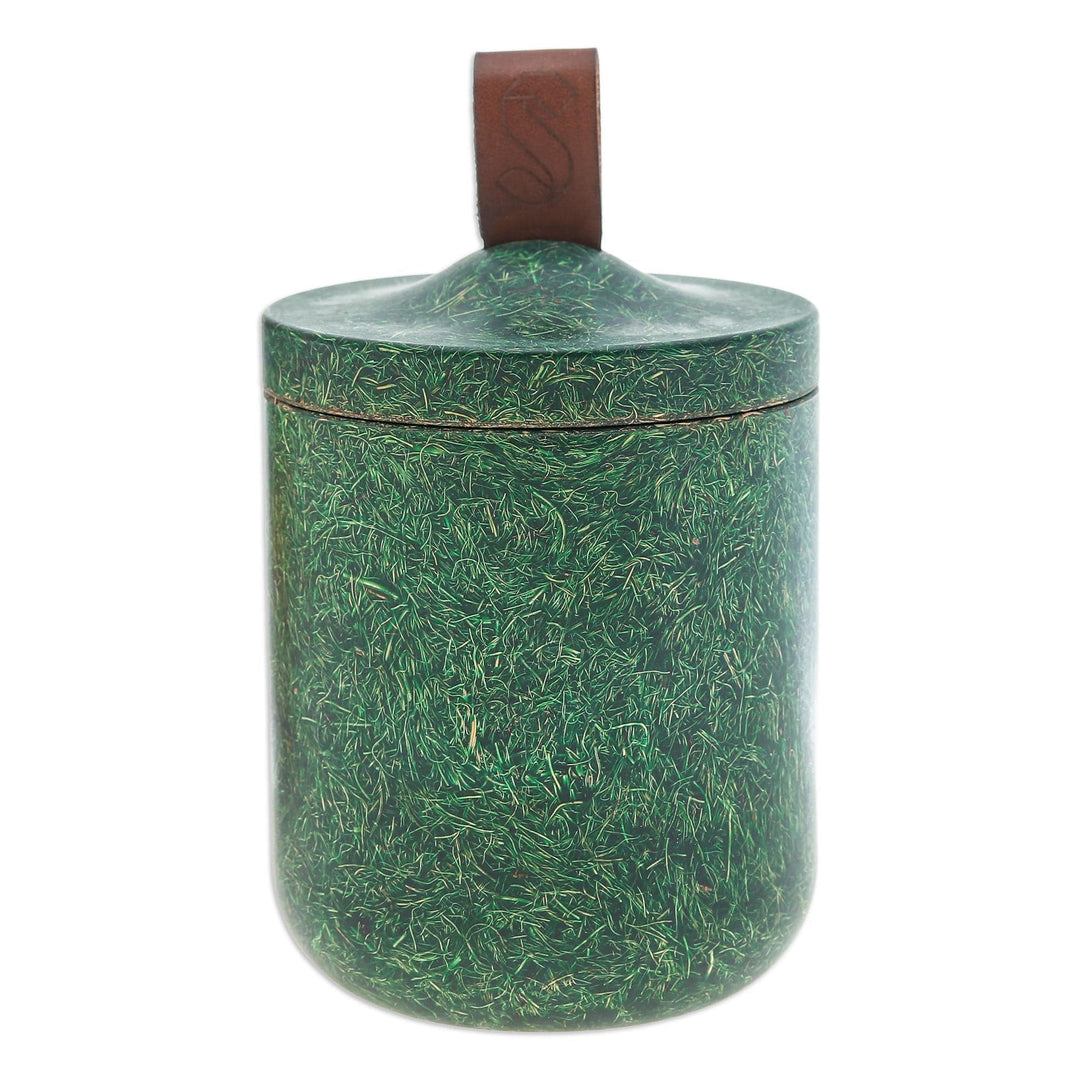 Green Jar Made from Bio-Composite with Recycled Coconut Coir - Tagine in Bottle Green
