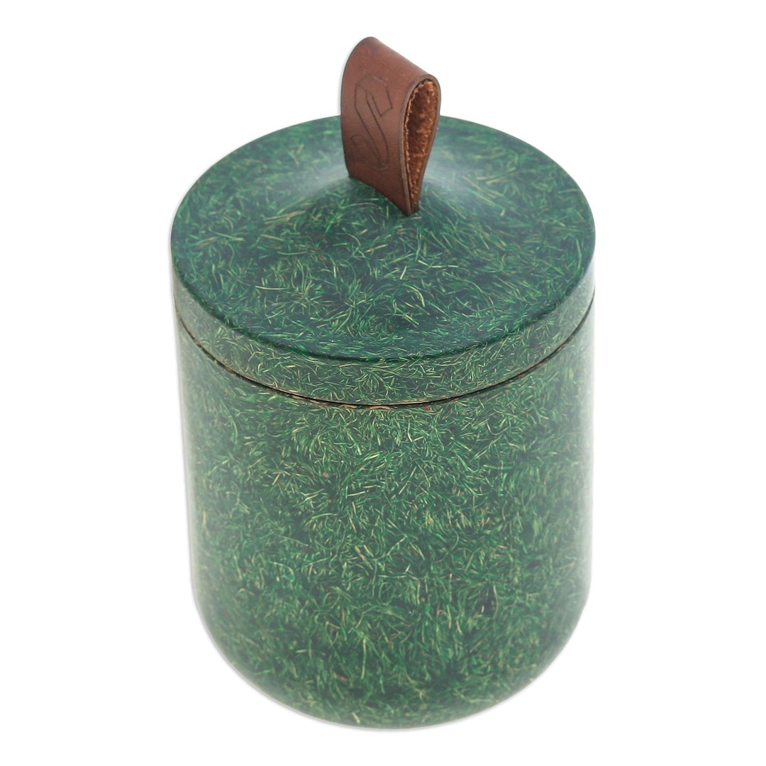 Green Jar Made from Bio-Composite with Recycled Coconut Coir - Tagine in Bottle Green