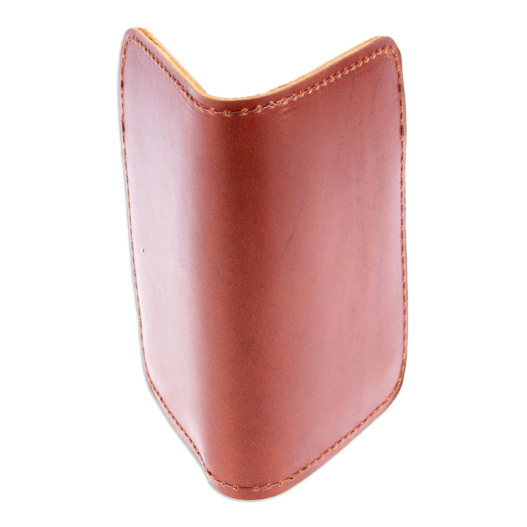 Brown Leather Card Wallet with Six Compartments - Brown Wealth