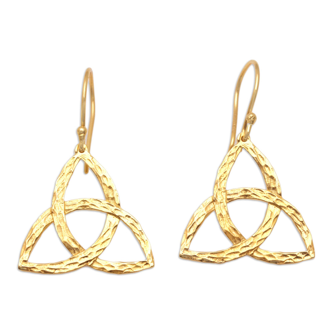 18k Gold-Plated Celtic Trinity Knot Dangle Earrings - Trinity Knot