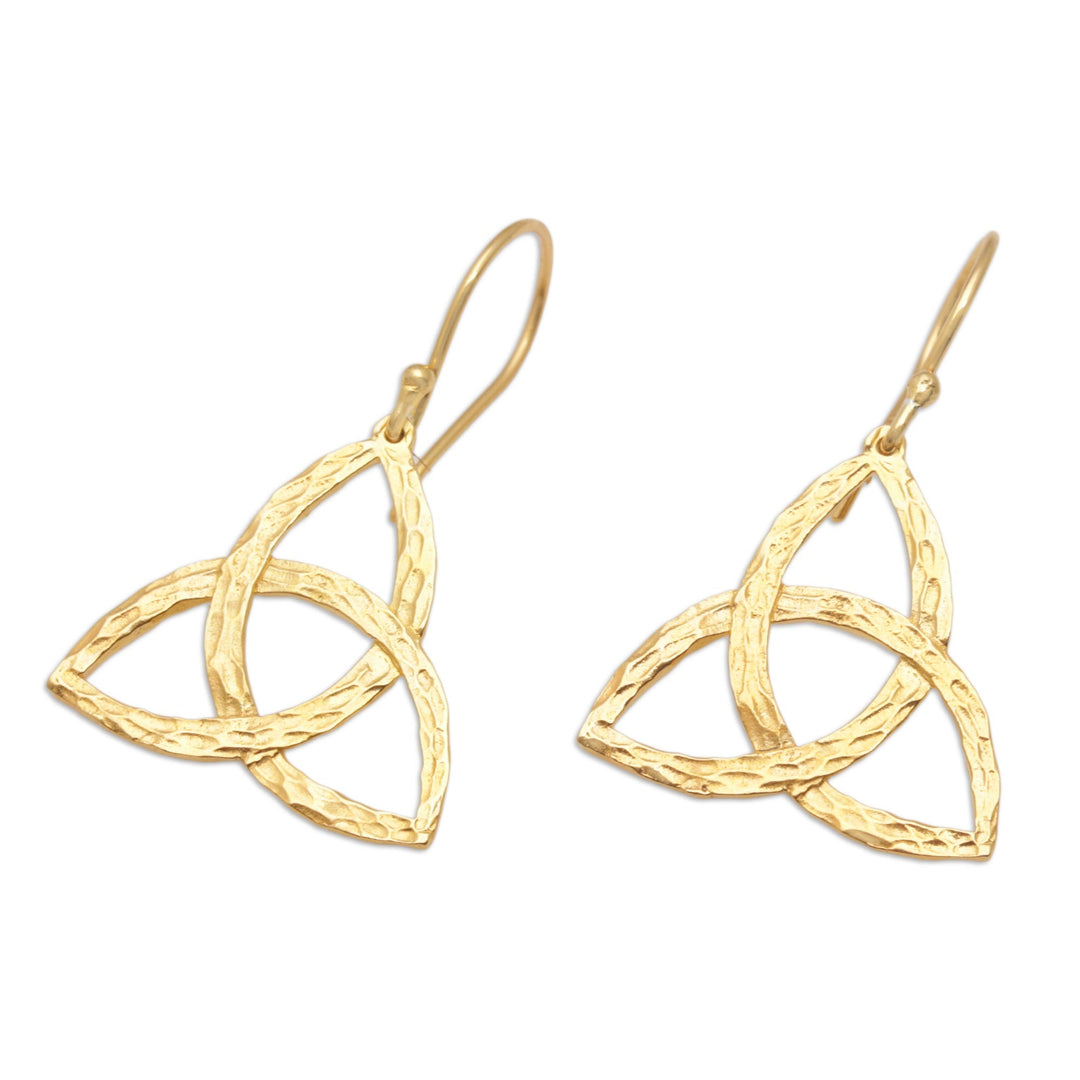 18k Gold-Plated Celtic Trinity Knot Dangle Earrings - Trinity Knot